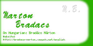 marton bradacs business card