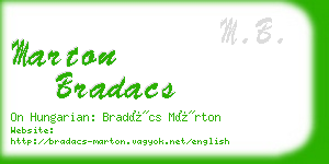 marton bradacs business card